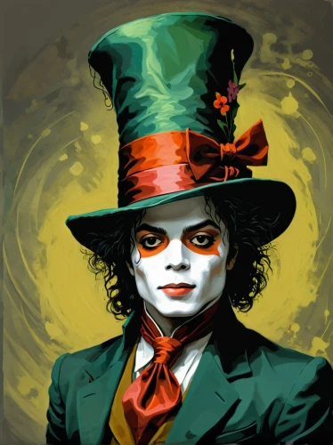 hatter,joker,ringmaster,ledger,magician,top hat,michael joseph jackson,jigsaw,riddler,gambler,edit icon,black hat,greed,juggler,without the mask,entertainer,anonymous,bodypainting,with the mask,guy fawkes,Illustration,Black and White,Black and White 02