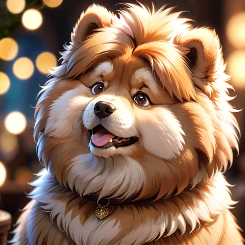 eurasier,chow chow,bearded collie,forest king lion,finnish lapphund,tibetan mastiff,chow-chow,tervuren,samoyed,furta,cheerful dog,swedish lapphund,canidae,lhasa apso,christmas icons,golden retriever,canine,background bokeh,lion,christmasbackground,Anime,Anime,Cartoon