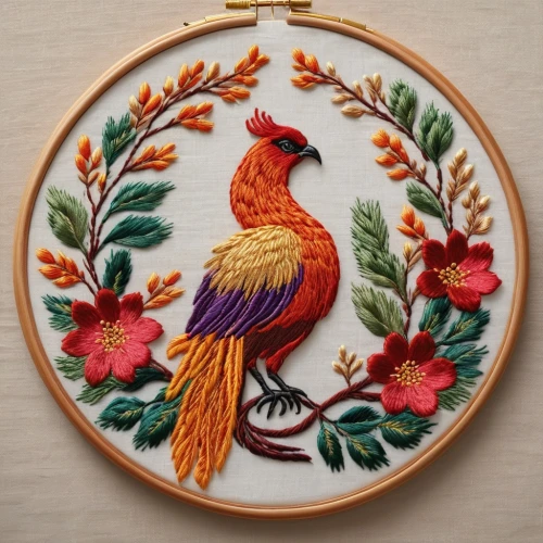 phoenix rooster,vintage embroidery,embroidery,vintage rooster,an ornamental bird,ornamental bird,floral and bird frame,embroidered flowers,needlework,embroidered,embroidered leaves,embroider,rooster,cross-stitch,portrait of a hen,pheasant,decoration bird,floral ornament,rosella,bird painting,Photography,General,Commercial