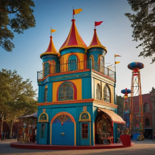 children's playhouse,luna park,children's ride,albuquerque,rides amp attractions,fairy tale castle,circus tent,popeye village,the disneyland resort,curacao,crown engine houses,carnival tent,merida,puppet theatre,disneyland park,roof domes,willemstad,wild west hotel,scandia gnomes,theme park,Photography,General,Fantasy