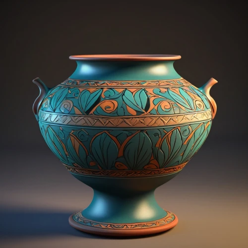 copper vase,vase,amphora,two-handled clay pot,terracotta,pottery,terracotta flower pot,clay pot,enamel cup,flower vase,earthenware,vases,goblet,goblet drum,urn,ceramic,genuine turquoise,clay jug,urns,turquoise,Conceptual Art,Fantasy,Fantasy 09