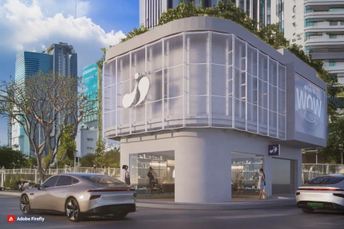 home of apple,futuristic architecture,city corner,vedado,3d rendering,haikou city,white buildings,modern office,the boulevard arjaan,futuristic art museum,smart city,car showroom,saigon,elevated railway,apple store,modern architecture,apple inc,business district,urban design,bangkok