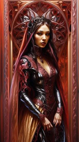 sorceress,heroic fantasy,rosa ' amber cover,fantasy portrait,gothic portrait,fantasy art,celtic queen,vampire woman,dark elf,fantasy woman,gothic woman,scarlet witch,queen cage,queen of hearts,the enchantress,noble rose,collectible card game,iron door,vampire lady,priestess