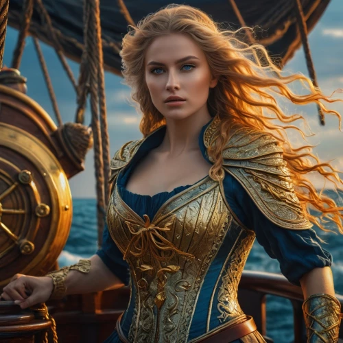 celtic queen,sea fantasy,celtic woman,fantasy woman,the sea maid,fantasia,heroic fantasy,captain,star of the cape,venetia,at sea,elsa,viking,artemisia,eufiliya,catarina,vikings,queen of liberty,galleon,full-rigged ship,Photography,General,Fantasy