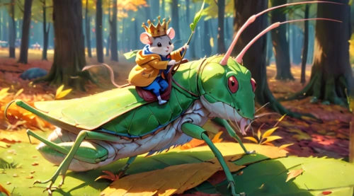 forest dragon,kobold,autumn background,green dragon,fall animals,dragon of earth,archery,hunting scene,dragon slayer,frog prince,3d archery,painted dragon,frog king,forest beetle,game illustration,dragon li,autumn theme,seat dragon,autumn chores,field archery