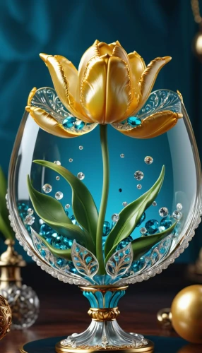 water lily plate,gold flower,water lotus,golden lotus flowers,gold chalice,water flower,glass decorations,glass vase,flower of water-lily,glass ornament,gold leaf,yellow rose background,globe flower,gold ornaments,crystal ball-photography,golden apple,chalice,glass painting,goblet,gold filigree,Photography,General,Realistic