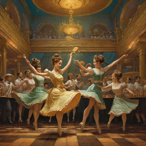 ballerinas,dancers,concert dance,ballroom,girl ballet,dancing,waltz,ballroom dance,dance,dance club,to dance,dance performance,danse macabre,ballet master,folk-dance,rococo,square dance,ballet,dancer,fête,Illustration,Realistic Fantasy,Realistic Fantasy 44