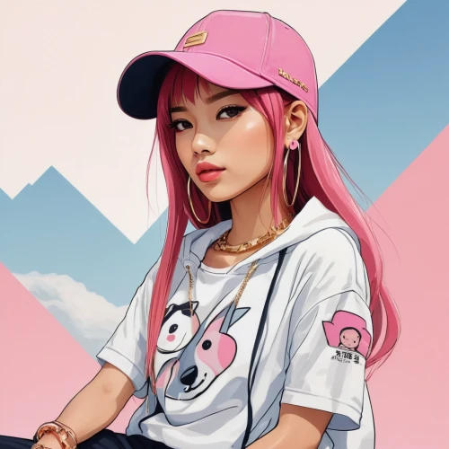 pink hat,vector illustration,fashion vector,pink vector,vector girl,pink background,dribbble,anime japanese clothing,tiktok icon,anime girl,phone icon,vector art,portrait background,hong,golfer,baseball cap,rapper,sakura,streaming,chen,Conceptual Art,Fantasy,Fantasy 03