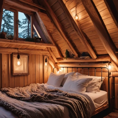 attic,log home,the cabin in the mountains,sleeping room,wooden beams,canopy bed,log cabin,warm and cozy,small cabin,wooden roof,cabin,cozy,wooden sauna,tree house hotel,loft,chalet,wood window,great room,knotty pine,wooden windows,Photography,General,Realistic