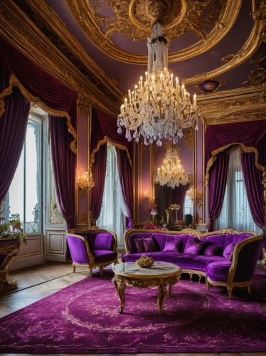 chateau margaux,napoleon iii style,ornate room,villa cortine palace,royal interior,great room,venice italy gritti palace,luxurious,rich purple,casa fuster hotel,luxury,chaise lounge,chateau,versailles,luxury hotel,luxury property,luxury home interior,rococo,hotel de cluny,sitting room,Photography,General,Fantasy