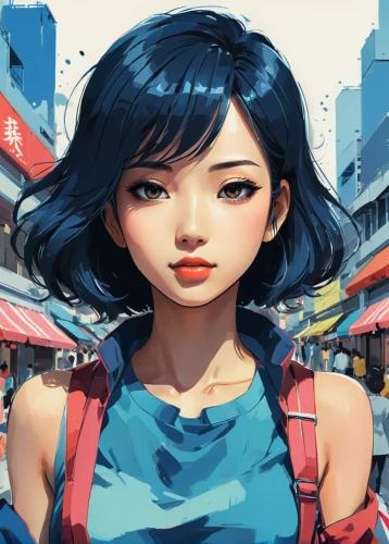 world digital painting,hong,digital painting,2d,vector girl,anime girl,girl with speech bubble,game illustration,noodle image,japanese woman,illustrator,girl portrait,oriental girl,asia,portrait background,anime 3d,hinata,two-point-ladybug,city ​​portrait,anime cartoon,Conceptual Art,Fantasy,Fantasy 16