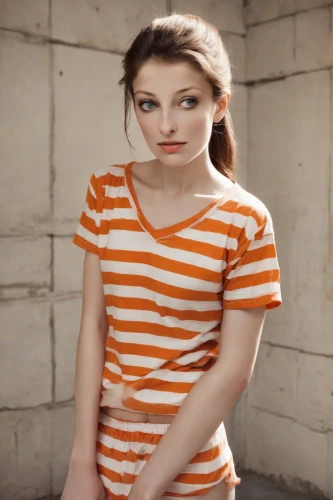 striped background,girl in t-shirt,horizontal stripes,orange,stripes,lindsey stirling,orange color,bright orange,tee,photo session in torn clothes,striped,in a shirt,long-sleeved t-shirt,cotton top,tshirt,polo shirt,female model,isolated t-shirt,orange half,teen