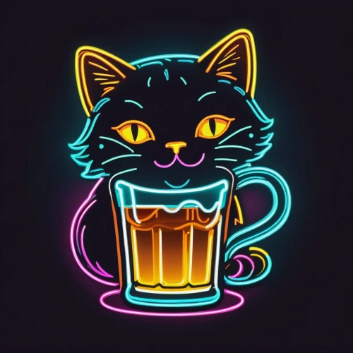 neon coffee,drink icons,cat vector,neon drinks,neon light drinks,neon tea,cat drinking tea,vector illustration,neon cocktails,twitch icon,cat coffee,katz,twitch logo,lab mouse icon,tea party cat,neon light,nyan,vector art,cartoon cat,oktoberfest cats,Illustration,Black and White,Black and White 10