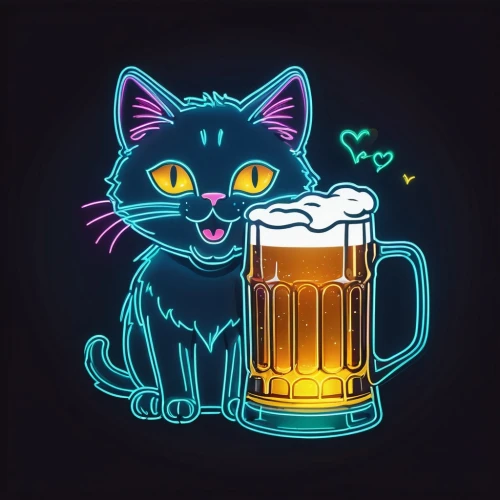 oktoberfest cats,cat vector,drink icons,vector illustration,lab mouse icon,katz,pint glass,beer cocktail,schrödinger's cat,i love beer,glasses of beer,beer glass,beer,dribbble icon,beer mug,cat on a blue background,craft beer,cat-ketch,vector art,cartoon cat,Illustration,Black and White,Black and White 08