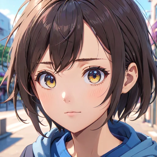 heterochromia,euphonium,pupils,hinata,nico,worried girl,piko,maya,blue eye,blue eyes,himuto,violet evergarden,honolulu,mc,erika,yuzu,brown eyes,gold eyes,she,portrait background,Anime,Anime,Realistic