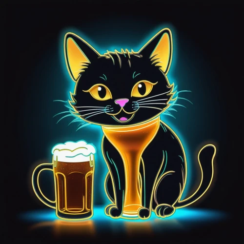 cat vector,oktoberfest cats,drink icons,lab mouse icon,vector illustration,katz,cartoon cat,stout,beer glass,beer cocktail,neon coffee,neon light drinks,cat-ketch,jiji the cat,cat cartoon,cat coffee,pint glass,i love beer,rum bomb,schrödinger's cat,Illustration,Black and White,Black and White 08