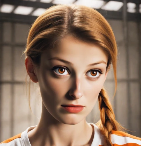 pippi longstocking,female doctor,clove,cinnamon girl,woman face,doll's facial features,angel face,clary,british actress,the girl's face,gingerbread girl,beautiful face,doctor who,head woman,portrait of a girl,eyebrows,edit icon,retouching,maya,orange eyes,Photography,Natural