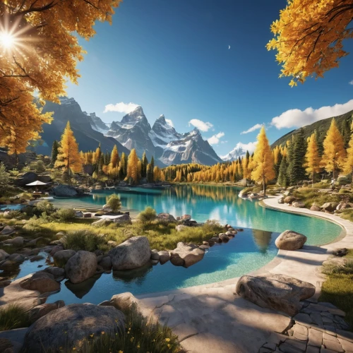 autumn background,autumn mountains,fantasy landscape,autumn landscape,landscape background,fall landscape,autumn idyll,salt meadow landscape,virtual landscape,autumn scenery,autumn theme,cartoon video game background,autumn forest,golden autumn,autumn sun,indian summer,beautiful landscape,light of autumn,nature landscape,autumn camper,Photography,General,Realistic