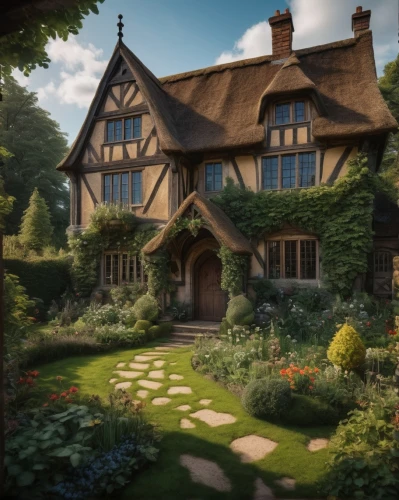 witch's house,house in the forest,country cottage,cottage garden,dandelion hall,summer cottage,country house,beautiful home,fairy tale castle,victorian house,hobbiton,tudor,a fairy tale,fairy tale,cottage,elizabethan manor house,half-timbered house,fairytale,ancient house,knight house,Photography,General,Fantasy