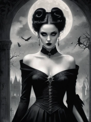 gothic woman,gothic fashion,dark gothic mood,gothic portrait,vampire woman,gothic style,vampire lady,gothic,dark angel,vampira,goth woman,gothic dress,halloween poster,queen of the night,dark art,lady of the night,sorceress,queen of hearts,black angel,the enchantress,Photography,Black and white photography,Black and White Photography 08