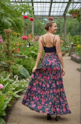 girl in a long dress from the back,girl in flowers,floral skirt,girl in the garden,girl in a long dress,vintage floral,floral,girl from the back,garden fairy,girl from behind,floral dress,beautiful girl with flowers,hoopskirt,retro flowers,vintage flowers,quinceañera,woman's backside,kew gardens,a girl in a dress,floral japanese