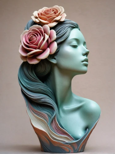 porcelain rose,fabric roses,woman sculpture,terracotta flower pot,decorative figure,landscape rose,beautiful bonnet,water rose,flower rose,sculpt,rose bloom,flower art,paper art,flower bowl,peach rose,rose flower,rose wreath,flower vase,flower hat,wooden flower pot,Illustration,Realistic Fantasy,Realistic Fantasy 15