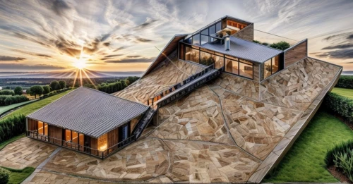 dunes house,roof landscape,house in mountains,house in the mountains,modern house,dune ridge,summit castle,modern architecture,cube house,crispy house,luxury home,housetop,hdr,ski jump,cubic house,log home,hilltop,eco-construction,beautiful home,crooked house