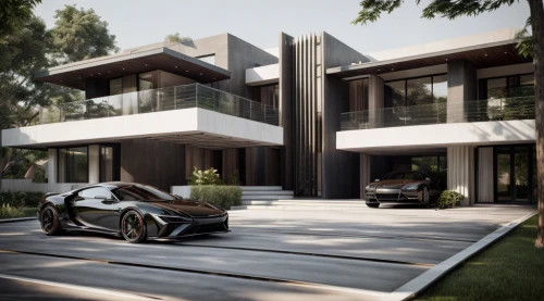 modern house,luxury property,automotive exterior,bmw i8 roadster,3d rendering,mclaren automotive,luxury real estate,luxury home,i8,driveway,modern architecture,folding roof,zenvo-st,modern style,futuristic car,smart house,dunes house,render,electric sports car,bendemeer estates