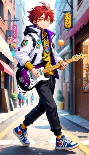 guitarist,guitar player,guitar,anime japanese clothing,jazz guitarist,stylish boy,playing the guitar,rocker,skater boy,musician,skater,street musician,lead guitarist,chaoyang,wiz,violinist violinist,artistic roller skating,concert guitar,electric guitar,guitars,Anime,Anime,Traditional