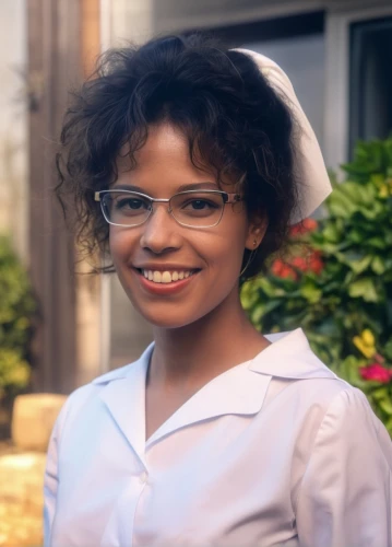 female doctor,female nurse,girl in a historic way,first communion,housekeeper,nurse uniform,tiana,librarian,afroamerican,nurse,laundress,african-american,british actress,lady medic,hushpuppy,maria bayo,afro-american,jasmine bush,african american woman,with glasses,Photography,General,Realistic