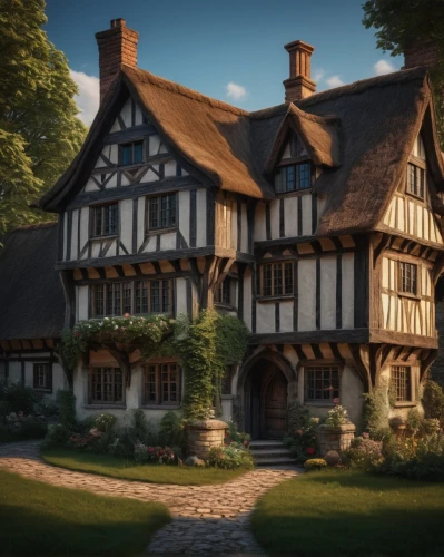 half-timbered house,tudor,witch's house,half timbered,timber framed building,half-timbered,elizabethan manor house,knight house,crooked house,medieval architecture,new england style house,wooden house,ancient house,crispy house,beautiful home,witch house,traditional house,country cottage,house in the forest,old home,Photography,General,Fantasy