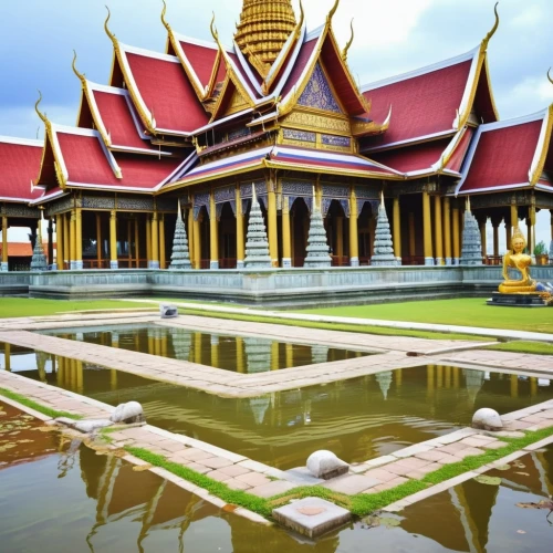 buddhist temple complex thailand,thai temple,grand palace,cambodia,chiang rai,vientiane,white temple,chiang mai,buddhist temple,taman ayun temple,laos,wat huay pla kung,phra nakhon si ayutthaya,bangkok,thai,thailand,kuthodaw pagoda,dhammakaya pagoda,asian architecture,royal tombs,Photography,General,Realistic