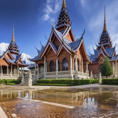 buddhist temple complex thailand,grand palace,phra nakhon si ayutthaya,thai temple,cambodia,chiang mai,ayutthaya,chiang rai,vientiane,thai,bangkok,thailand,laos,dhammakaya pagoda,thailad,asian architecture,southeast asia,white temple,thai buddha,wat huay pla kung,Photography,General,Realistic