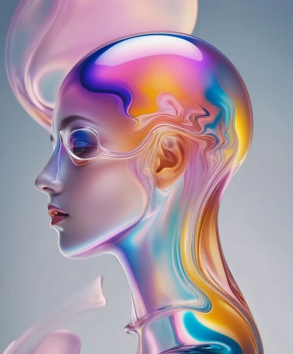 psychedelic art,head woman,human head,aura,digital art,digital painting,vapor,neon body painting,digital artwork,woman thinking,prismatic,world digital painting,opal,mystical portrait of a girl,psychedelic,mind,meridians,augmented,digitalart,psyche,Photography,Artistic Photography,Artistic Photography 03