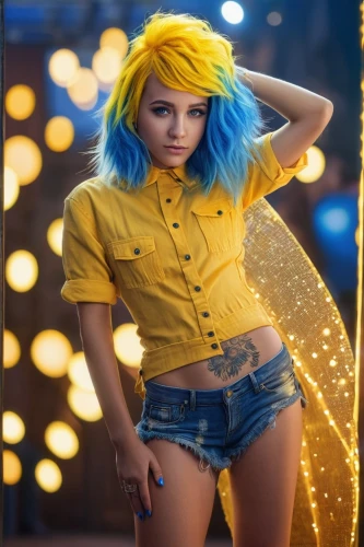 yellow and blue,stud yellow,navi,pollen panties,aurora yellow,pixie-bob,lis,pikachu,yellow background,pixie,yellow,electro,rockabella,pineapple top,lemon background,little yellow,2d,jeans background,ammo,blue hair,Photography,General,Commercial