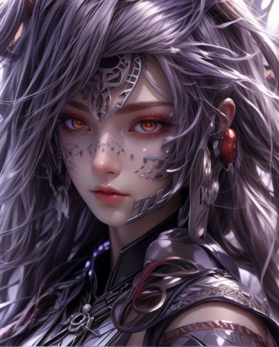 dark elf,violet head elf,fantasy portrait,female warrior,gara,artemisia,violet eyes,medusa,elven,fantasy art,fantasy warrior,elza,warrior woman,fuki,amano,shiva,fantasy woman,violet,the enchantress,swordswoman