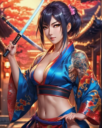 katana,mukimono,mulan,kimono,samurai fighter,samurai,taekkyeon,tai qi,yi sun sin,siu mei,tsukemono,xiaochi,wuchang,hijiki,kenjutsu,swordswoman,dragon li,sensoji,koto,geisha,Illustration,Japanese style,Japanese Style 03