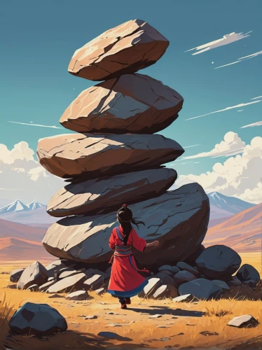 stacking stones,cairn,background with stones,stacked rocks,stack of stones,rock cairn,stacked rock,rock stacking,digital nomads,balanced boulder,stacked stones,mountain stone edge,boulders,alpine crossing,stone desert,world digital painting,balancing,girl on the dune,standing stones,the wanderer,Conceptual Art,Fantasy,Fantasy 32