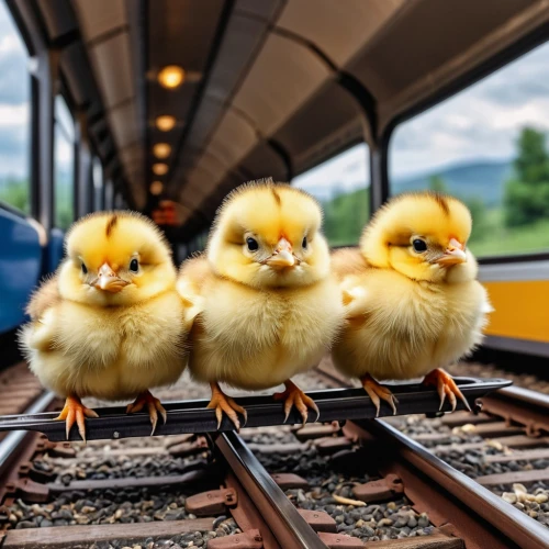 animal train,chicks,high-speed train,chicken chicks,baby chicks,ducklings,high speed train,double deck train,sky train,high-speed rail,car train,hen limo,rail transport,train ride,wings transport,feathered race,hatching chicks,train,eurobahn,deutsche bahn,Photography,General,Realistic