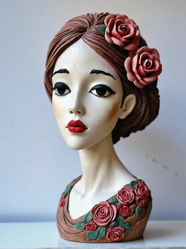 vintage doll,clay doll,artist doll,porcelain rose,handmade doll,doll's facial features,painter doll,fabric roses,designer dolls,japanese doll,fashion doll,female doll,geisha girl,beautiful bonnet,fashion dolls,dollhouse accessory,redhead doll,doll figure,wooden doll,victorian lady,Illustration,Abstract Fantasy,Abstract Fantasy 10