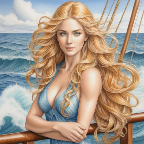 sea fantasy,the sea maid,girl on the boat,at sea,seafaring,the wind from the sea,scarlet sail,rusalka,fantasy art,siren,nautical star,mermaid background,celtic woman,aphrodite,celtic queen,blonde woman,mermaid vectors,fantasy portrait,poseidon,fantasy picture