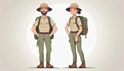 forest workers,park ranger,scouts,boy scouts,park staff,khaki pants,wright brothers,fashion vector,safari,khaki,waders,cowboy silhouettes,boy scouts of america,vector people,farmers,uniforms,coveralls,men clothes,pathfinders,digital nomads