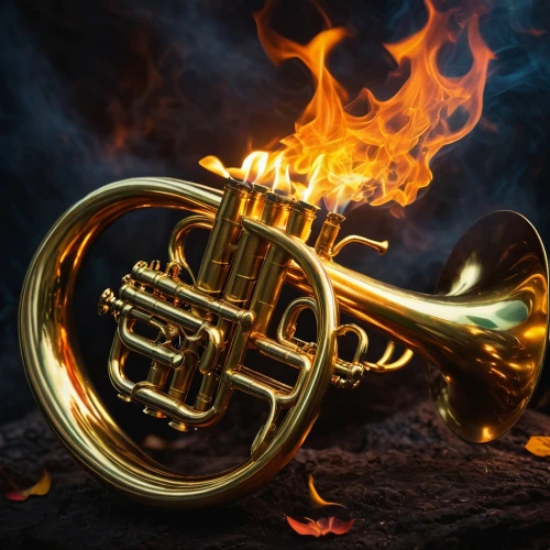 flugelhorn,trumpet of jericho,saxhorn,fanfare horn,brass instrument,gold trumpet,mellophone,sousaphone,trumpet gold,tuba,trumpeter,saxophone,euphonium,brass band,alto horn,trumpet,sackbut,trumpet-trumpet,fire logo,musical instrument,Photography,General,Fantasy