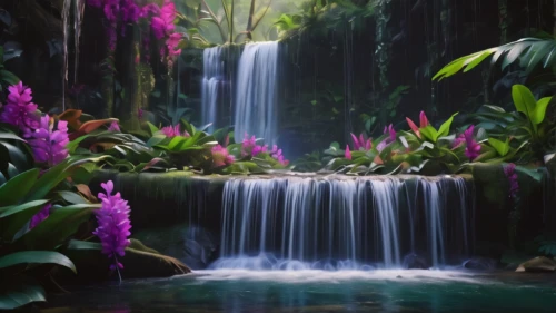 a small waterfall,green waterfall,tropical jungle,flower water,tropical floral background,tropical bloom,waterfall,cascading,landscape designers sydney,water fall,exotic plants,rain forest,waterfalls,water plants,rainforest,tropical flowers,bromeliad,tropical house,landscape background,naples botanical garden,Photography,General,Natural
