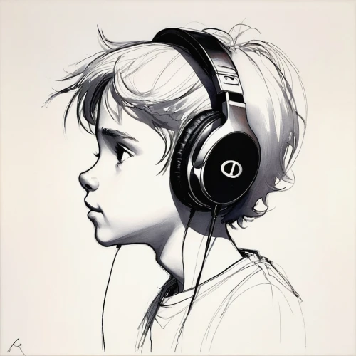 headphone,listening to music,headphones,headset,earphone,music player,kids illustration,hearing,casque,audiophile,listening,music,headsets,audio player,head phones,headset profile,earphones,streaming,earbuds,wireless headset,Illustration,Black and White,Black and White 08
