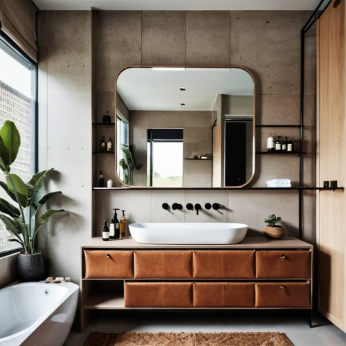 modern minimalist bathroom,luxury bathroom,bathroom cabinet,bathroom,modern decor,washbasin,contemporary decor,shower bar,bathroom sink,interior modern design,modern style,dressing table,bathtub,mid century modern,wash basin,interior design,beauty room,wood mirror,ceramic tile,tub,Photography,General,Realistic