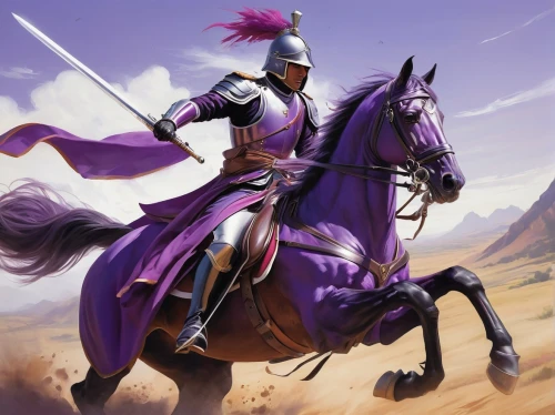 purple,cavalry,yi sun sin,purple pageantry winds,genghis khan,purple background,conquistador,the purple-and-white,pure-blood arab,horseman,wall,arabian horse,crusader,jousting,bactrian,purple landscape,horse herder,purple and pink,joan of arc,alpha horse,Conceptual Art,Fantasy,Fantasy 03