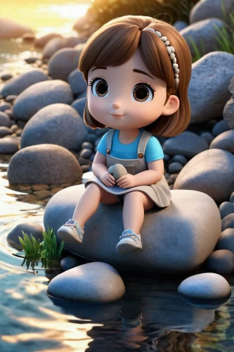 agnes,cute cartoon character,lilo,cute cartoon image,moana,girl on the river,clay animation,girl sitting,girl and boy outdoor,animated cartoon,the beach pearl,princess anna,hula,summer background,digital compositing,children's background,full hd wallpaper,girl praying,water forget me not,perched on a log,Unique,3D,3D Character