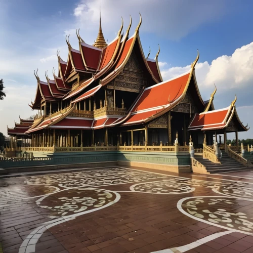 buddhist temple complex thailand,thai temple,dhammakaya pagoda,cambodia,grand palace,buddhist temple,taman ayun temple,chiang rai,hall of supreme harmony,kuthodaw pagoda,vientiane,asian architecture,kampot,saman rattanaram temple,chiang mai,phra nakhon si ayutthaya,hindu temple,theravada buddhism,wat huay pla kung,beomeosa temple,Photography,General,Realistic