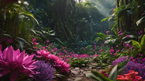 tropical bloom,tunnel of plants,tropical jungle,jungle,fairy forest,rainforest,elven forest,flora,tropical flowers,fairy world,flower dome,frame flora,garden of eden,fairy village,rain forest,flowering plants,flower garden,plant tunnel,sea of flowers,garden of plants,Photography,General,Natural